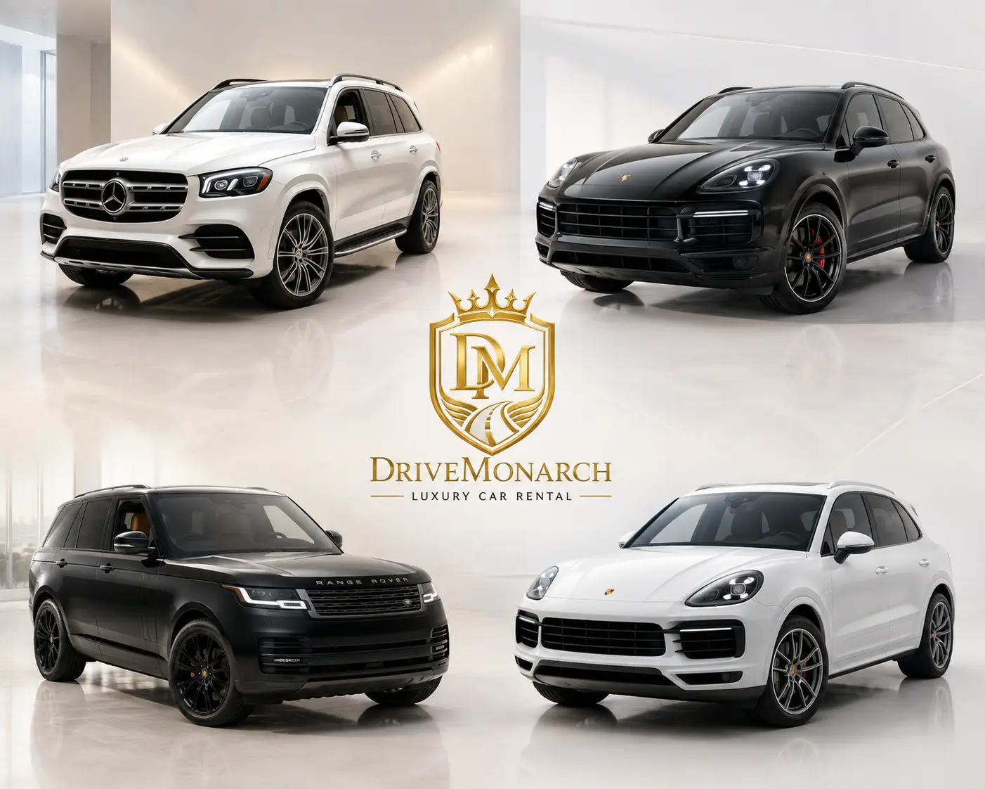 DriveMonarch luxury car rental fleet near Otopeni Airport OTP Bucharest Romania