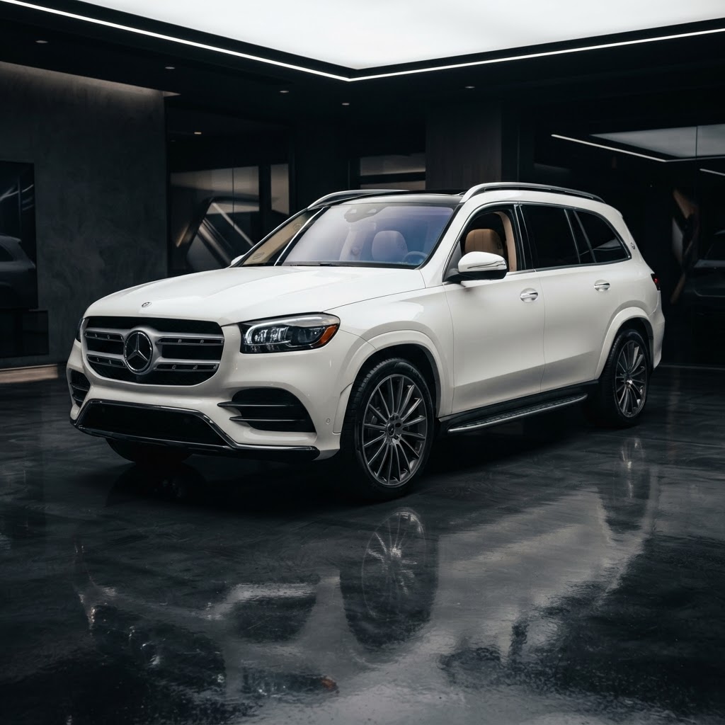 Mercedes Benz GLS 450 seven seat luxury SUV rental in Bucharest Romania